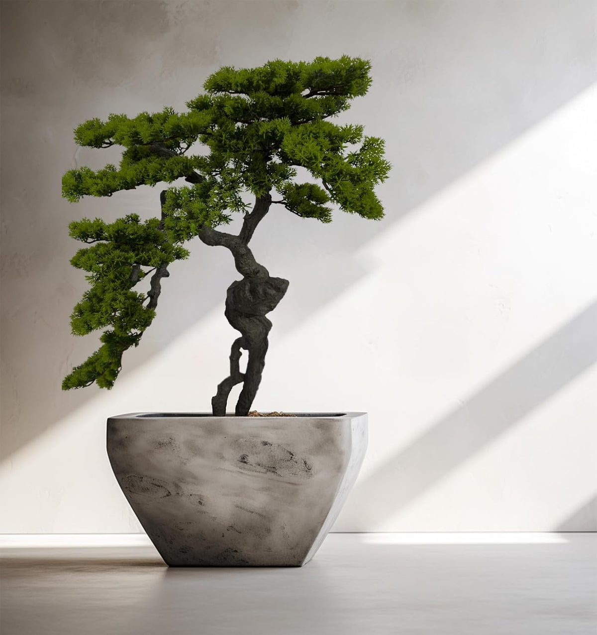 3.5ft（43in） Artificial Bonsai Tree Juniper Faux Plants Indoor Big Fake Plants Decor with Ceramic