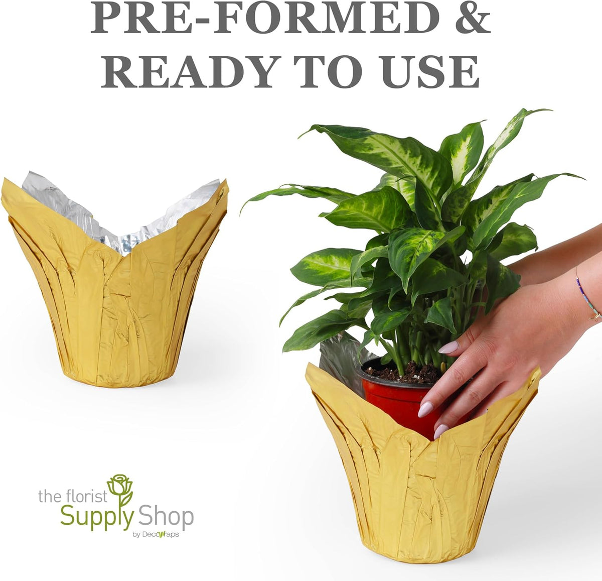 6” AZA Plant Pot Covers, Decorative Plant Sleeve for Indoor & Outdoor House Plants, Reusable and