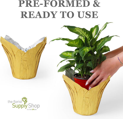 6” AZA Plant Pot Covers, Decorative Plant Sleeve for Indoor & Outdoor House Plants, Reusable and