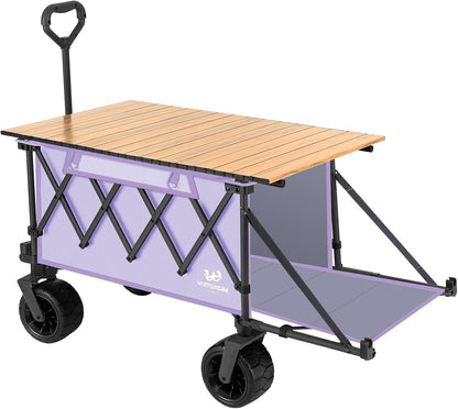 Whitsunday Collapsible Wagon with Tailgate and Big Wheel,Heavy Duty Utility Folding Wagons for