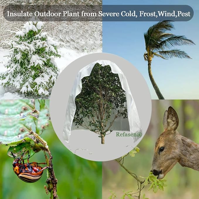 Plant Covers Freeze Protection,2 Packs 70”H X60”W 2.2oz Frost Blankets for Outdoor Plants Frost