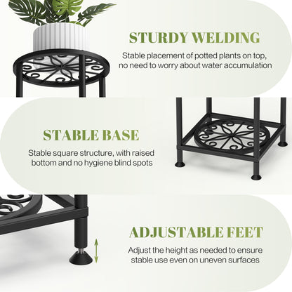 4 Tier Plant Stand Indoor Outdoor, Metal Flower Shelf Display Holder Corner