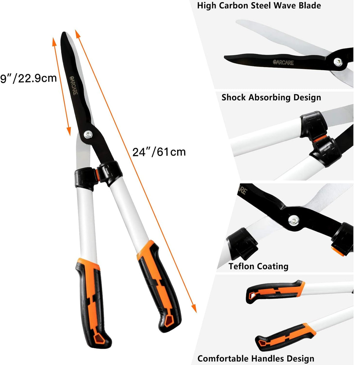 GARCARE 4 IN 1 Garden Shears Pruning Set with Bypass Pruning Shears Compound Lopper and Hedge