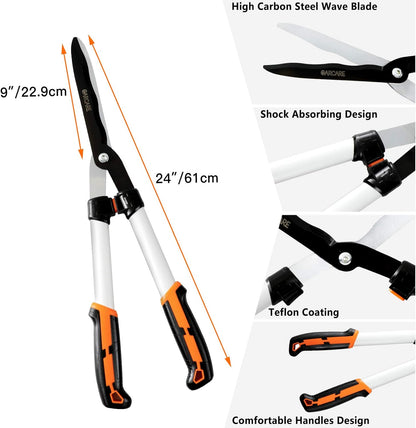 GARCARE 4 IN 1 Garden Shears Pruning Set with Bypass Pruning Shears Compound Lopper and Hedge