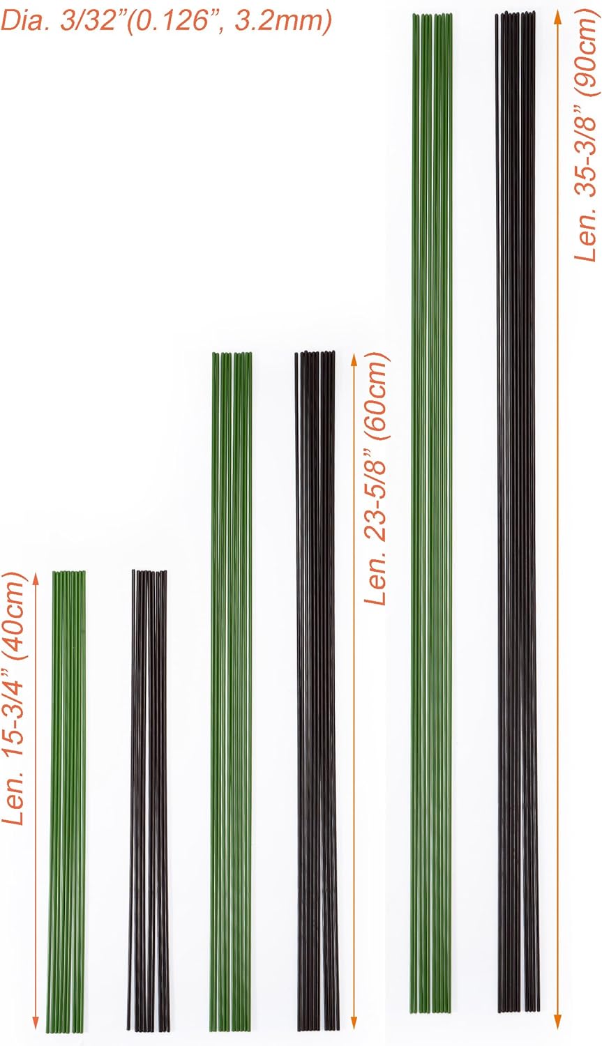 10-PCs 15-3/4" Plastic Coated Orchid Stakes for Plants Support, Bendable Orchid Support Stakes