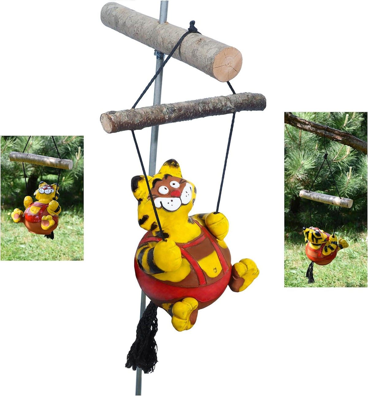 Ceramic Garden Decor - Cat Lawn Stake - Outdoor Statue - Perfect, Unique Gifts for Gardeners Woman