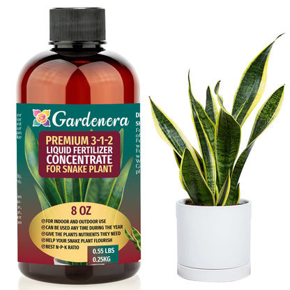Premium Liquid Snake Plant Fertilizer - 3-1-2 Concentrate for Indoor Plants and Flowers by