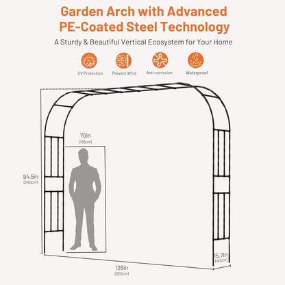 Garden Arch, 126''x94.5'' Arbor Trellis, Trellis for Climbing Plants Outdoor, Garden Arch Arbor for