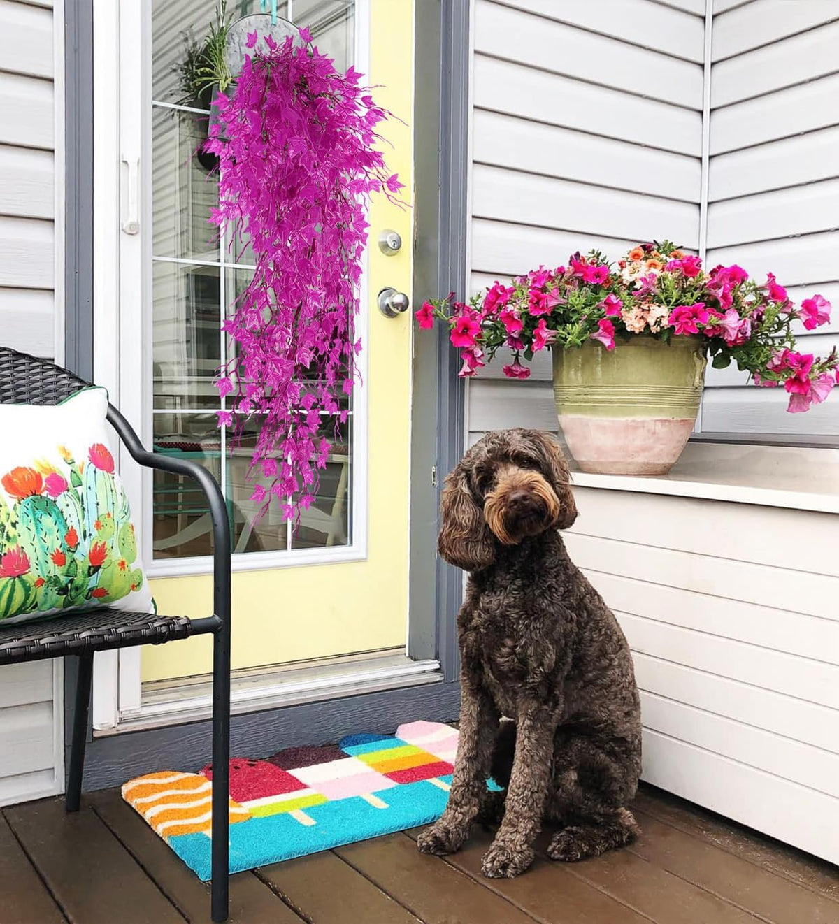 RECUTMS Fake Hanging Plants Artificial Ivy Leaf Faux Vine Plants Outdoor Artificial Hanging Plants