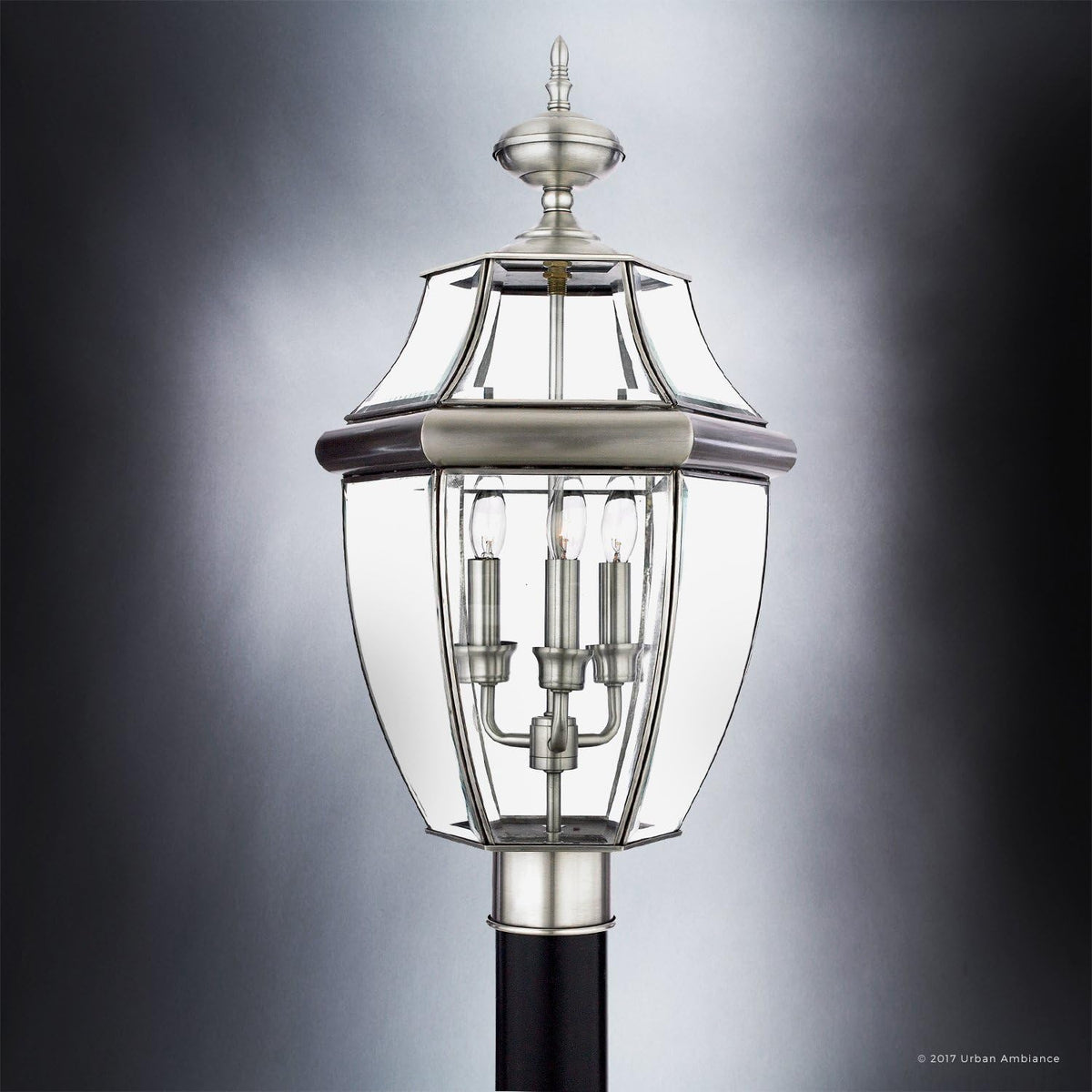 Urban Ambiance Luxury Colonial Outdoor Post Light, Large Size: 23" H x 12.5" W, with Tudor Style