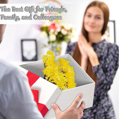 Mini Artificial Bonsai Tree Plants with Plastic Cement Pots for Home Office Décor (Yellow)