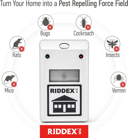 RIDDEX Plus Insect Repellent | Plug in, Mouse Deterrent - Pest Control for Defense Against Rats