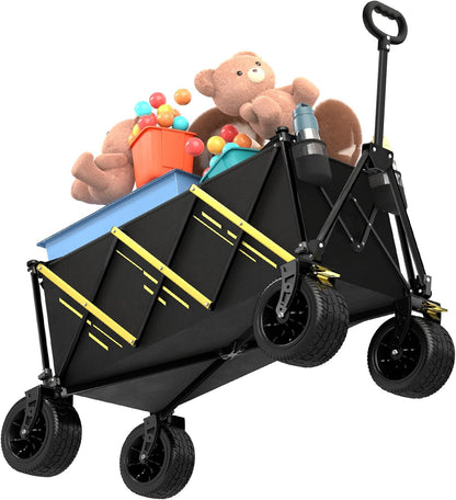 Wagon cart Foldable、Portable cart，Pets carts，with Large All-Terrain Beach Wheels and Drink Holder