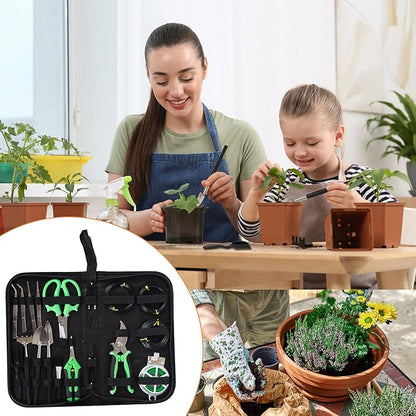Bonsai Tools Kit 20 Pcs Garden Tools Set for Starters, Includes Bonsai Wire Kit, Plant Mat, Pruning