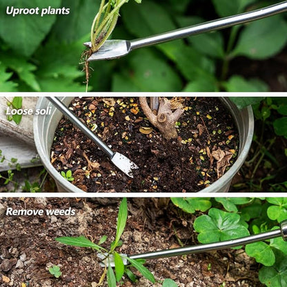 Berry&Bird Dandelion Weeding Tool Crack Weeder Manual Hand Weeder, V-Shaped Fork Easy Weed Removal