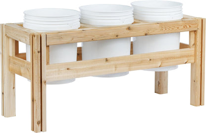 Greenes Fence Three Bucket Elevated Cedar Wood Garden Frame, 43 in. x 16 in. x 20 in. - Made in USA