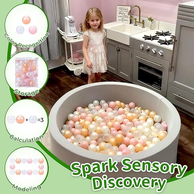 TRENDPLAY Plastic Balls for Ball Pits 2.2 Inch, Pack of 50 100 200 500 Hollow Balls, Perfect for