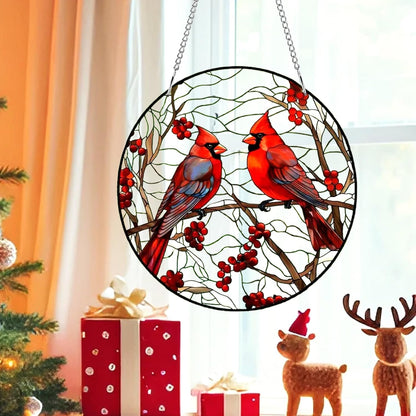 8" Cardinal Window Decorations– Acrylic Hanging Ornament for Door & Window, Decorative Accent for