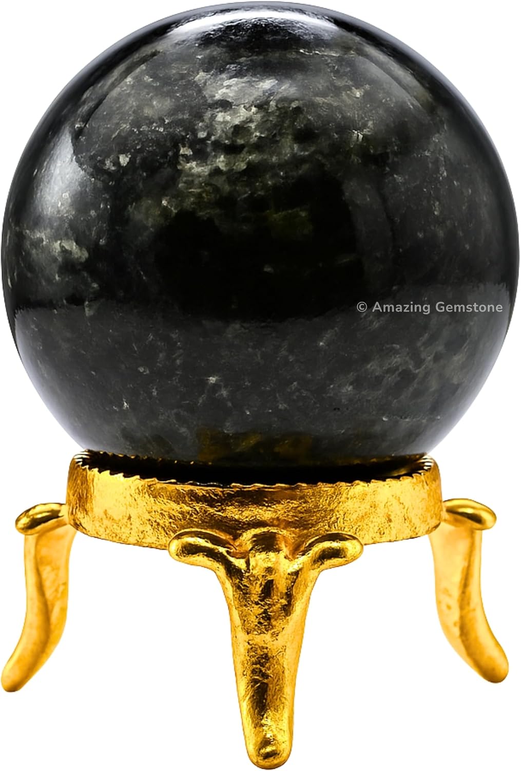 Amazing Gemstone Nuummite Crystal Ball with Stand - 2" Inches Crystal Sphere Meditation Balls for