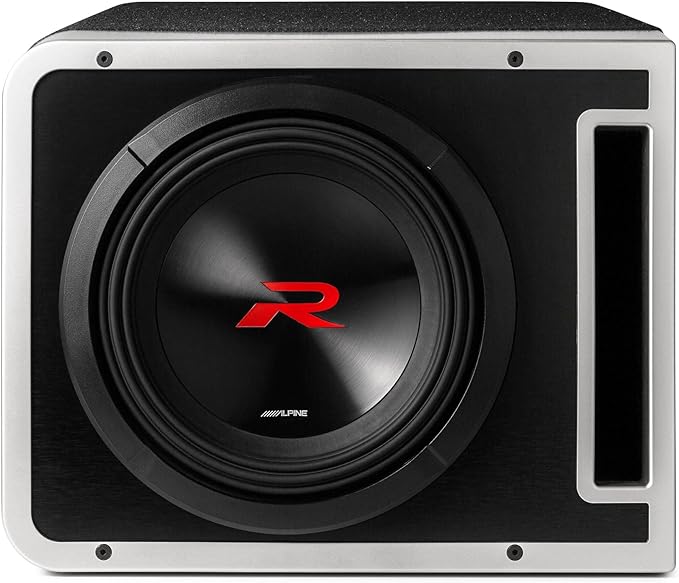Alpine R2-SB10V-BNDL 10" Type-R Halo Loaded Enclosure with S-A60M 600 Watt Mono Amplifier and