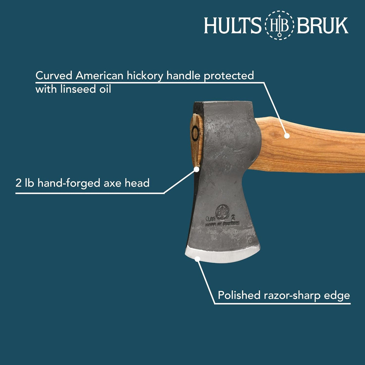 Hults Bruk 840722 Kisa Felling Axe - 2 lb Head, 26" Handle