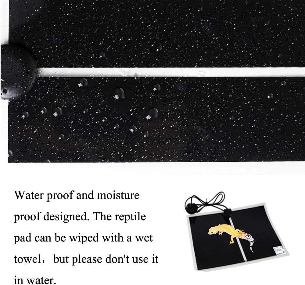 KABASI Reptile Heating Pad, 20W 16.5x11 inch Waterproof Reptile Heat Pad Under Tank Terrarium with