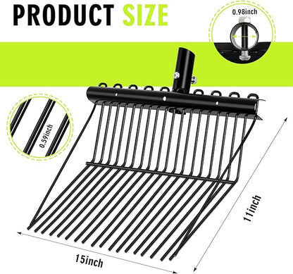 Tandefio 2 Pack Pitchfork Replacement Head Metal Horse Manure Rake Gardening Pitch Fork with Angled