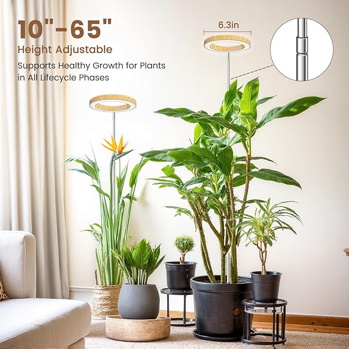 Grow Lights for Indoor Plants, Full Spectrum Plant Lights for Indoor Growing, Height Adjustable