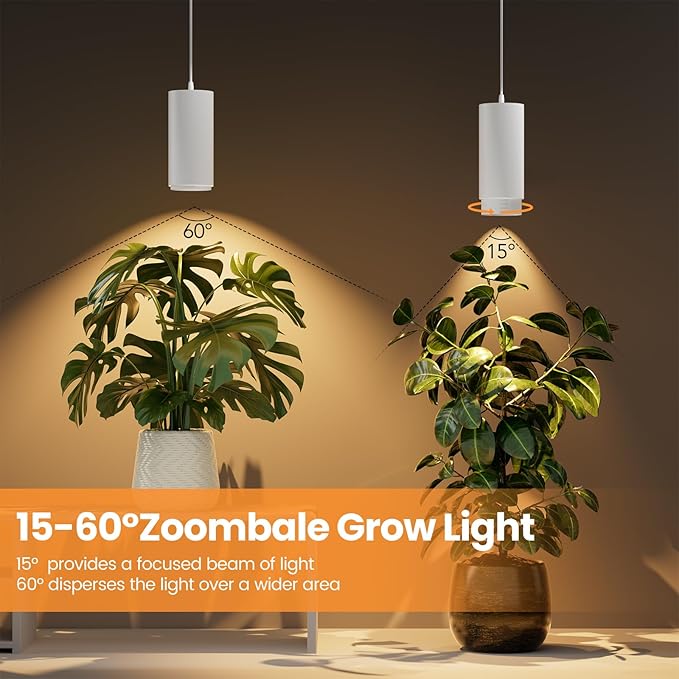 Remote Control Hanging Grow Lights for Indoor Plants, 30W Hanging Plant Light with Auto On/Off