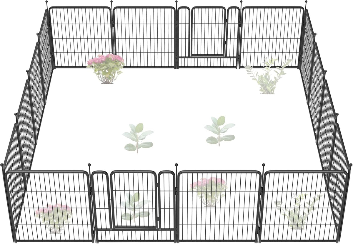 FXW Garden Fence Outdoor for The Yard – 32in(H) x 36.4ft(L) Heavy Duty Metal Animal Barrier for Dog