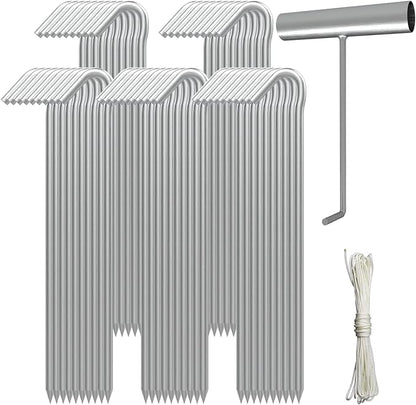 AAGUT Tent Stakes Heavy Duty Metal 9 Inch, 50 Pack Rust-Resistant Galvanized Steel Camping Stake