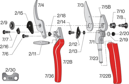 Felco F7 Pruning Shears – 26" Swiss-Made Garden Clippers with Rotating Handle for Reduced Fatigue |