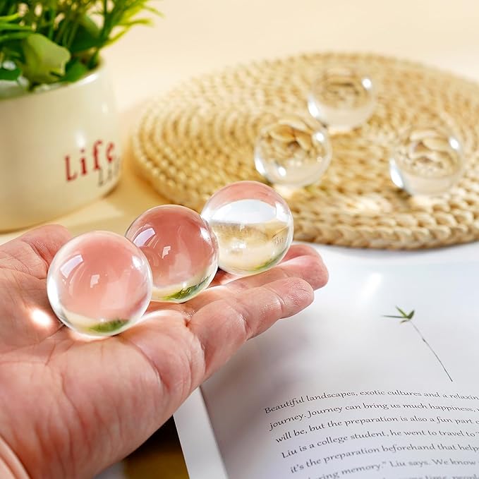 8pcs Clear Crystal Glass Balls 40mm Transparent Quartz Decorative Spheres for Home Table Decor