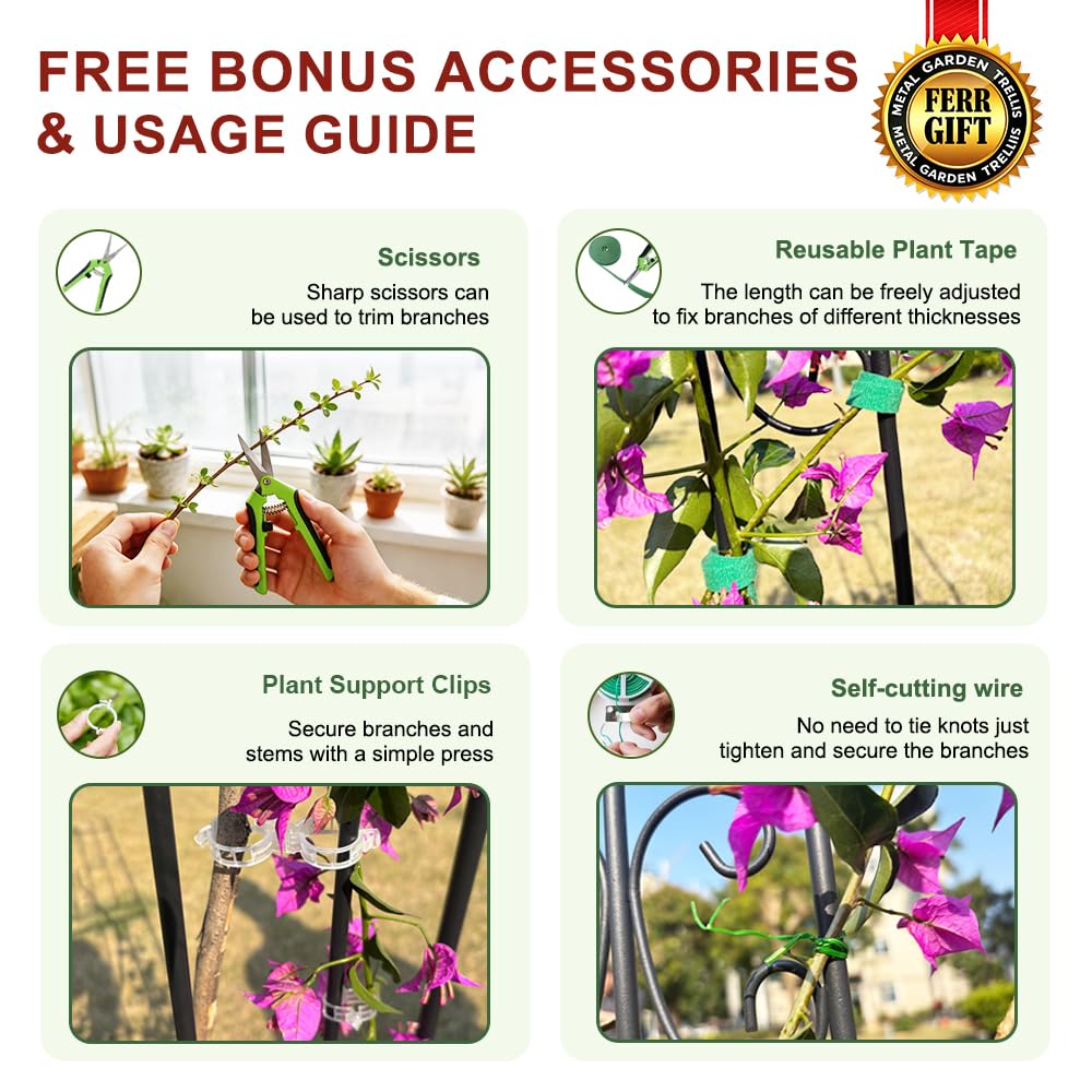 2 Pack 86.7" H x 19.7" W Metal Garden Trellis for Climbing Plants Outdoor, Black Lattice Panel