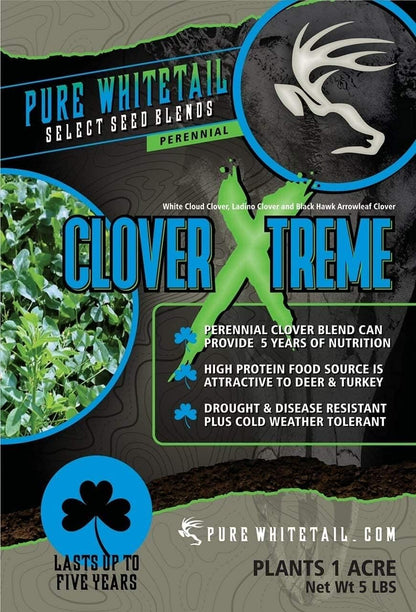 Pure Whitetail Clover Xtreme | Select Seed Blends | Whitetail Deer & Turkey Perennial Clover Seed
