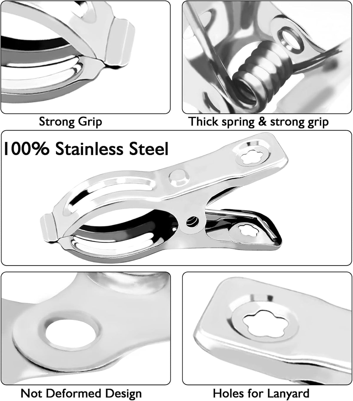 BESTEEL Upgraded 100 PCS Garden Clips, Greenhouse Clamps 100% Stainless Steel Heavy Duty Greenhuose