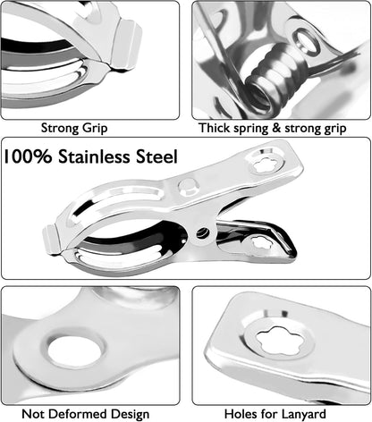 BESTEEL Upgraded 100 PCS Garden Clips, Greenhouse Clamps 100% Stainless Steel Heavy Duty Greenhuose