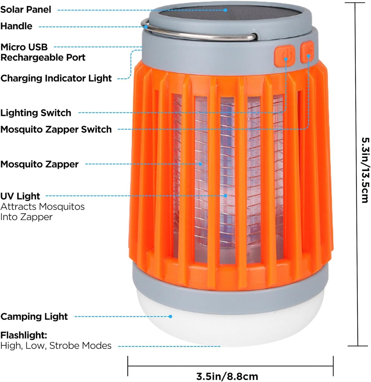 Fuzebug Buzz Blast Pro Mosquito Killer Solar Bug Zapper Outdoor Waterproof and Indoor Buzz Blast