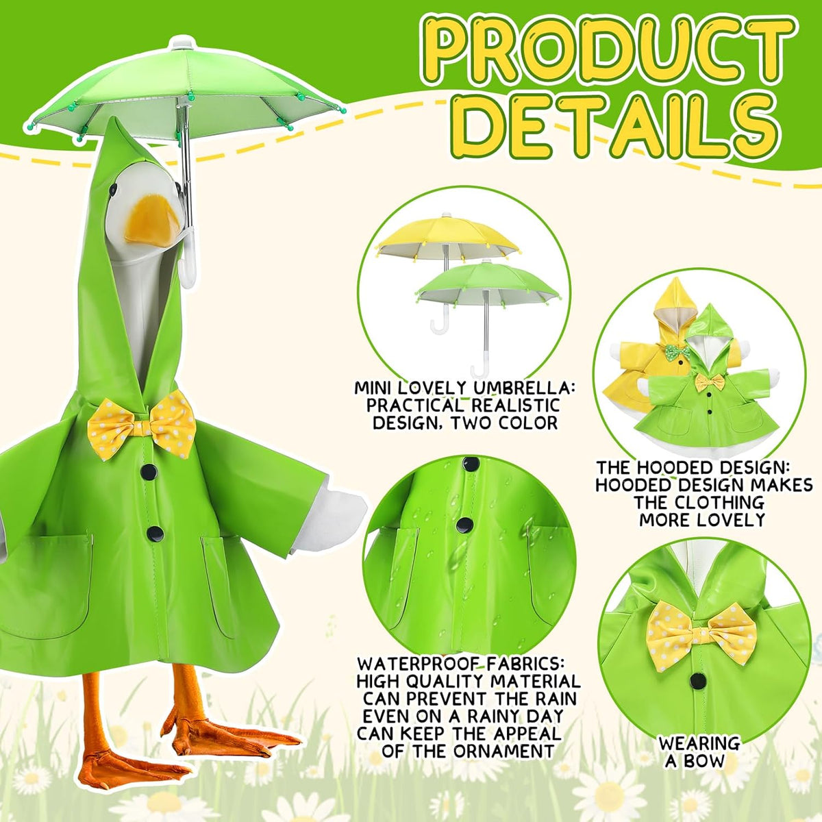 Abbylike Porch Goose Outfits Porch Yard Goose Outfits Clothes Costume Fits Large 23'' Cement for