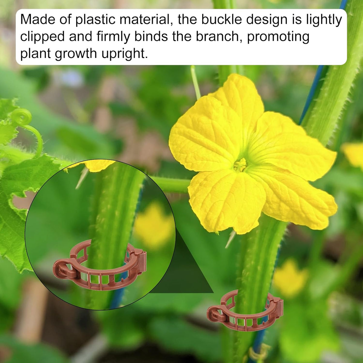 MECCANIXITY 300 Pcs Garden Plant Clips Fixing Clips Brown 30mm Adjusting Plant Lever Loop Clips for