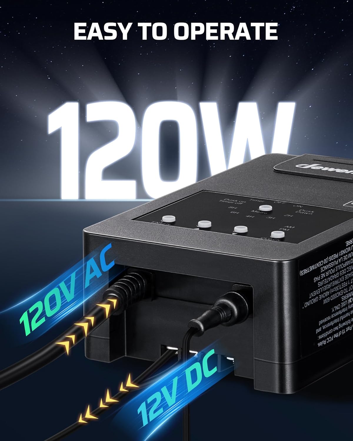 DEWENWILS 120W Low Voltage Landscape Transformer with Remote Control, 120V AC to 12V DC, Low
