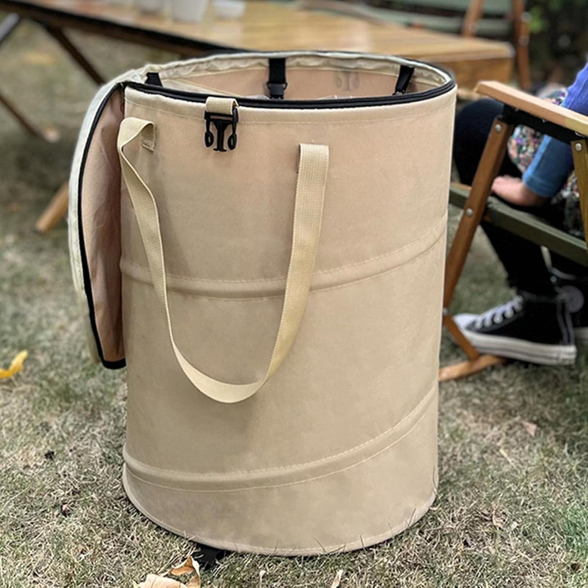 Zunate Collapsible Lawn and Leaf Bag, 24 Gallon Collapsible Trash Can, Reusable Outdoor Yard Waste