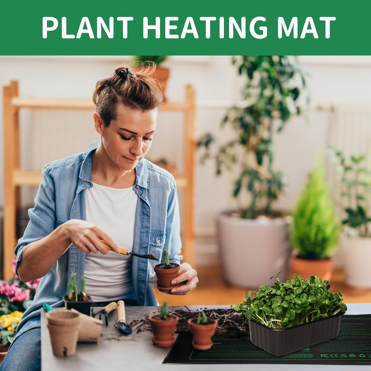Seedling Heat Mat Durable Waterproof Plant Heating Pad 10"x 20.75" for Germination, Indoor