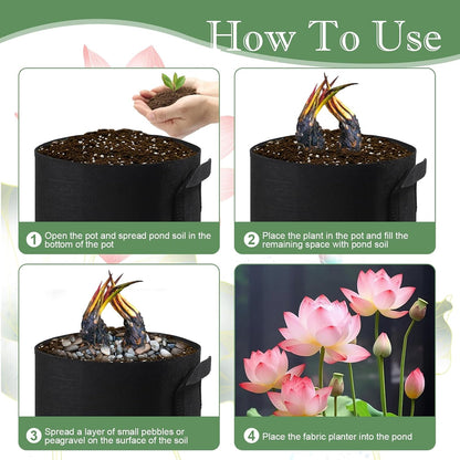 6Pcs Lily Plant Pots for Pond, Aquatic Pond Planter for Pond Durable Breathe Reusable Fabric Plant
