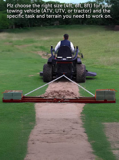 4ft Heavy Duty Drag Harrow for ATV, UTV, Tractor - Adjustable Tow Behind Leveling Rake with Weight