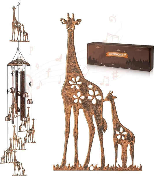 Giraffe Wind Chimes for Outside,Gardening Gifts for Giraffe Lover，Women，Men，Mom，Birthday Party