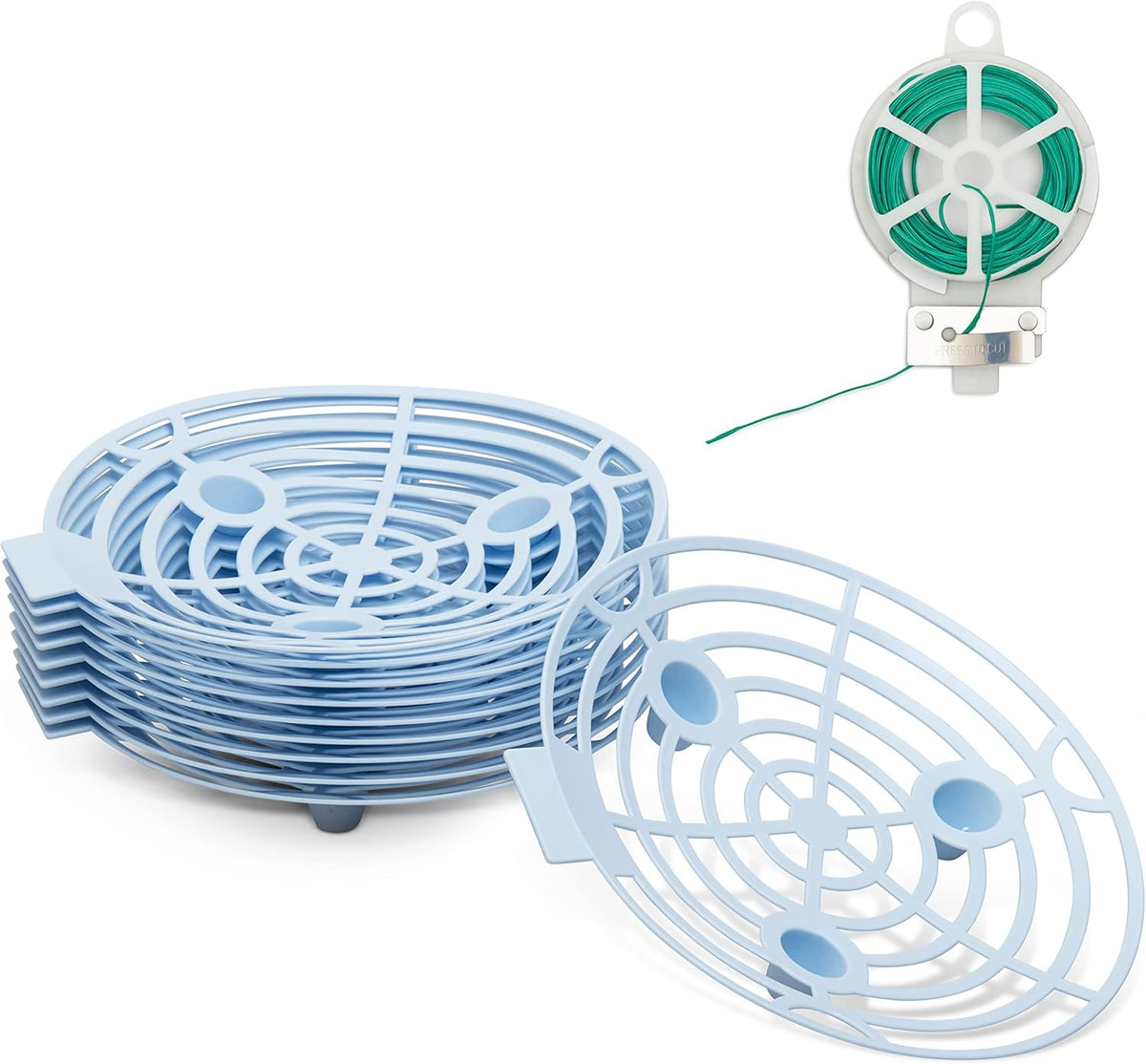 Melon Cradle 10 Pack - Blue, Lightweight, and Reusable Plastic Melon Support for Fruits and