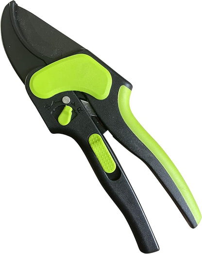 Garden Guru 2 in 1 Ratchet Pruning Shears Clippers – 4X Cutting Power – Ratcheting Garden Anvil