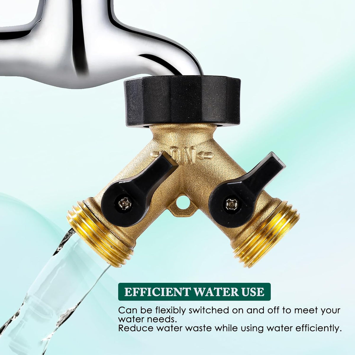 Dalmbox Garden Hose Splitter 2 Way, Y Connector Brass Garden Hose Adapter, Water Hose Splitter