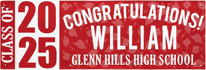 Let's Make Memories Personalized Graduation Banner Class of 2025 - Graduation Party Decorations